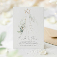 Elegante Vegetação e Vestido de Noiva Chá de Bebê/