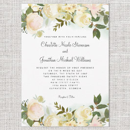 Convite Elegante Verde Botânica Deixa Casamento