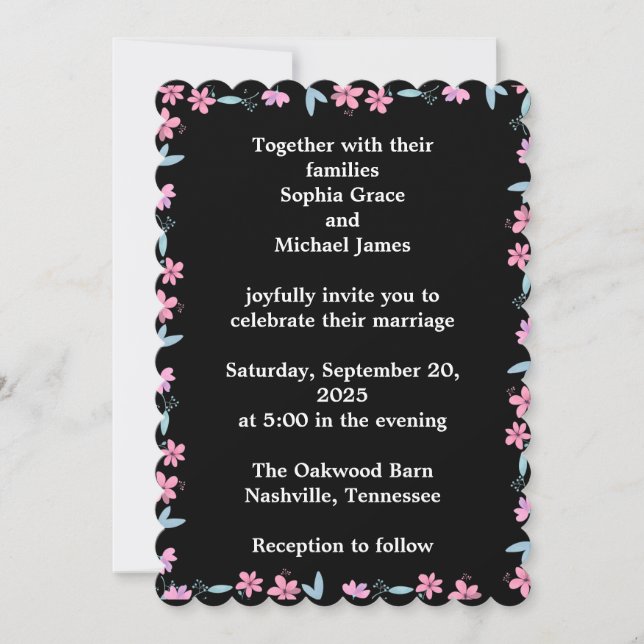 Convite Elegante Verde Deixa a Natureza Design | Botão Mín (Frente)