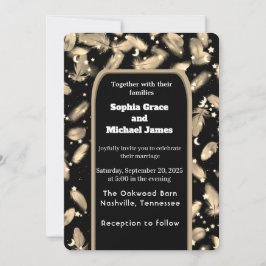 Convite Elegante Verde Deixa a Natureza Design | Botão Mín