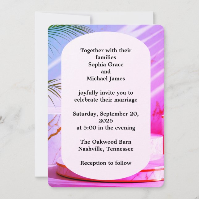 Convite Elegante Verde Deixa a Natureza Design | Botão Mín (Frente)