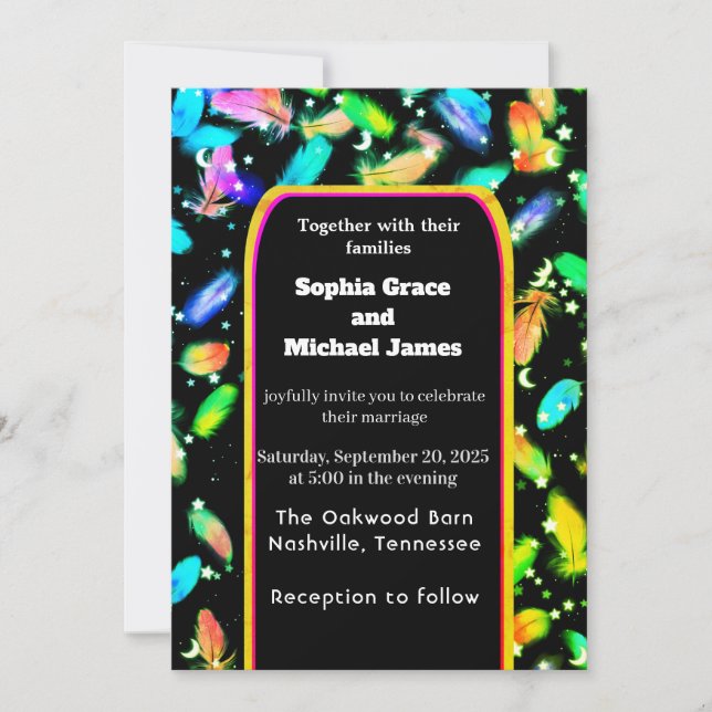 Convite Elegante Verde Deixa a Natureza Design | Botão Mín (Frente)