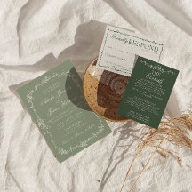 Elegante Verde Salvia Floral Boho Botânico Casamen