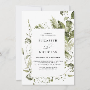Convite Elegante Verdor de Primavera Casamento