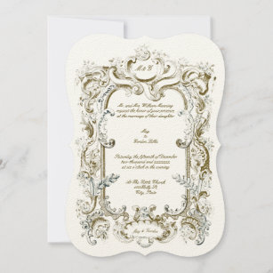 Convite Elegante Victorian 1845 Cartouche