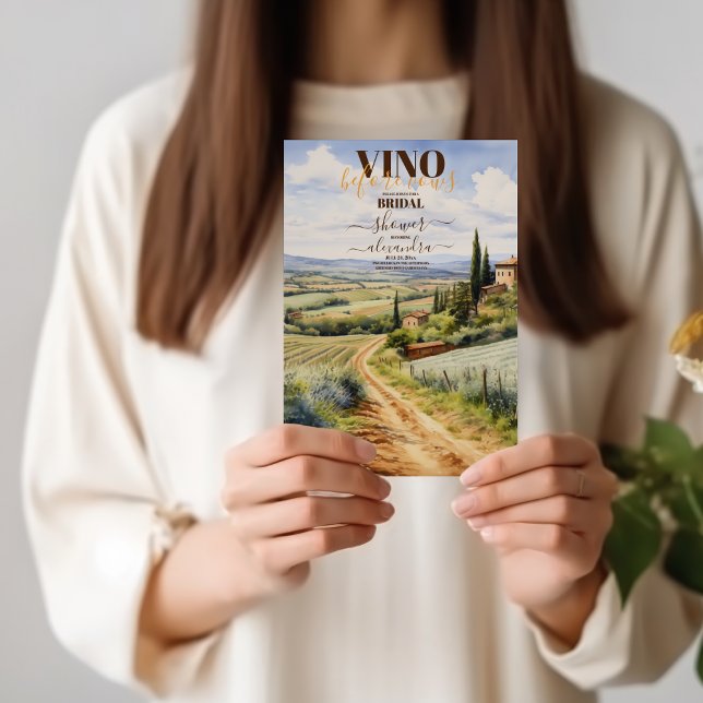 Convite Elegante Vino Antes do Chá de panela de Vows (Criador carregado)