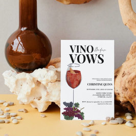 Convite Elegante Vino antes dos votos de vinho Chá de pane