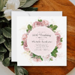 Convite Elegante Vintage Blush Floral Rosa 60º Aniversário<br><div class="desc">Uma elegante e moderna camada botânica/jardim,  cor-de-rosa-d'água,  cor-de-rosa,  floral (rosas) e folhas verdes pintadas no 60º convite de aniversário. O texto,  a fonte,  o tamanho e a cor da fonte são completamente personalizáveis,  de modo que este cartão pode ser personalizado de acordo com as suas necessidades.</div>