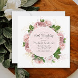 Convite Elegante Vintage Blush Pink Floral 50º Aniversário<br><div class="desc">Uma elegante e moderna camada botânica/jardim,  cor-de-rosa-d'água,  cor-de-rosa,  floral (rosas) e folhas verdes pintadas no 50º convite de aniversário. O texto,  a fonte,  o tamanho e a cor da fonte são completamente personalizáveis,  de modo que este cartão pode ser personalizado de acordo com as suas necessidades.</div>