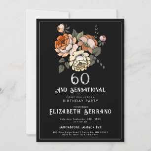 Convite Elegante Vintage Florals 60 E Sensationa Birthday