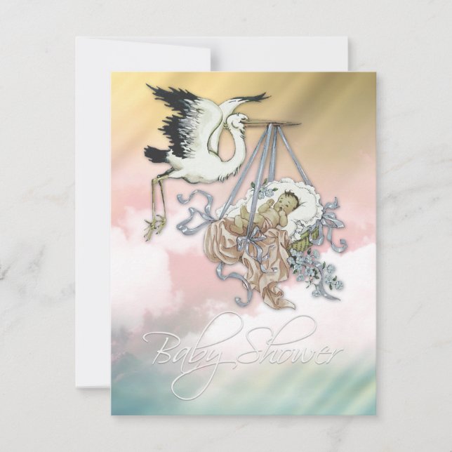 Convite Elegante Vintage Pink Storey Chá (Frente)