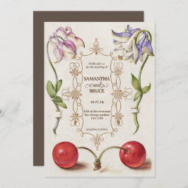 Convite Elegante Vintage Wildflower | Casamento Floral