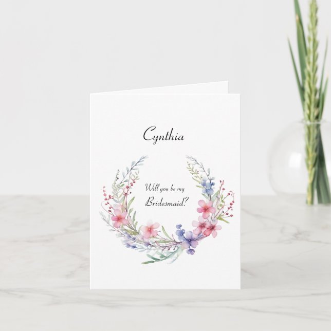 Convite Elegante... Você será minha proposta da Bridesmaid (Frente)