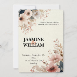 Convite 🌸 Elegante Watercolor Floral Invitation 💐