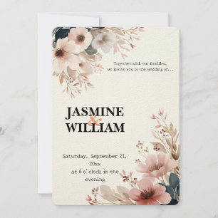 Convite 🌸 Elegante Watercolor Floral Invitation 💐