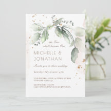 Elegante Watercolor Greenery Wedding Christian