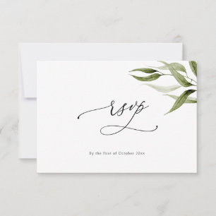 Convite Elegante Watercolor Rustic Eucalyptus RSVP