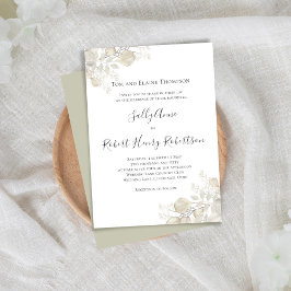 Convite Elegante Wedding Sage Greenery Script