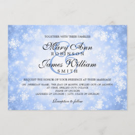 Convite Elegante Weding Winter Wonderland Sparkle Blue