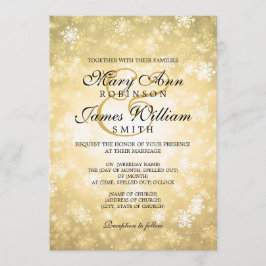 Convite Elegante Weding Winter Wonderland Sparkle Dourado