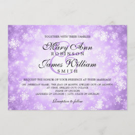 Convite Elegante Weding Winter Wonderland Sparkle Purple