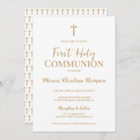 Elegante White Cross Boy First Sagrado