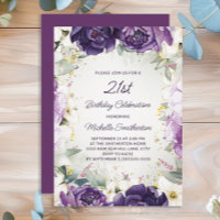 Elegante White Floral aniversário de 21 anos