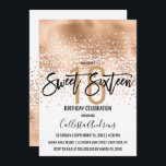 Convite Elegante White Gold Foil Confetti Ombre Sweet 16<br><div class="desc">Este doce e glamouroso, doce 16, é uma moda e moda design, com um falso papel impresso em folha de ouro, abstrato de confetti ombre, sobre um fundo branco. É perfeito para a moderna e elegante aniversariante com sua simples tipografia personalizada de impressão bonito e artística preta. Personalize a cor...</div>