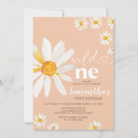 Elegante Wild One Birthday Boho Daisy Flowers