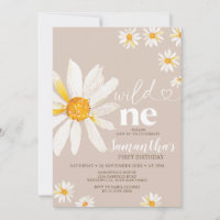 Elegante Wild One Birthday Boho Daisy Flowers