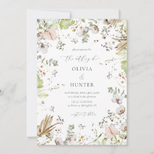 Convite Elegante Wildflower All in One Wedding