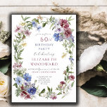 Convite Elegante Wildflower Boho Watercolor 60º Aniversári<br><div class="desc">Um convite de aniversário rústico de aquarela de 50º bico, com flores silvestres de aquarela macia. Perfeito para primavera ou verão, este olhar combina beleza natural com um estilo relaxado e livre. Delicar os florais, os pastéis e as cores da terra. Adicionei tipografia colorida bonito para combinar e imitar as...</div>
