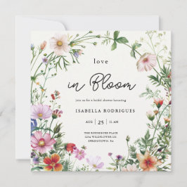 Convite Elegante Wildflower Love in Bloom