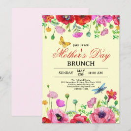 Convite Elegante Wildflower Yellow Chic Dia de as mães Bru