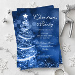 Convite Elegante Winter Blue Christmas Party Sparkle<br><div class="desc">Elegante modelo de Natal / Corporação / Convite de festas Janto com "Árvore de Natal" cintilante no azul de inverno . Imprima aos seus amigos este design de convite sofisticado e elegante. Totalmente personalizável!</div>