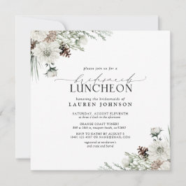 Convite Elegante Winter Floral Watercolor Bridal