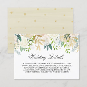 Convite Elegantes Detalhes de Casamento em Aquarela Floral