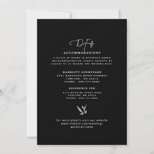 Convite Elegantes Detalhes de Casamento Preto, Prata e Bra