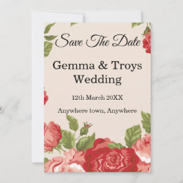 Convite Elegantes e românticas, rosas vermelhas Salvem a d