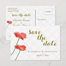 Elegantes e Simples Flores de Papoula Salve a Data
