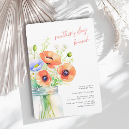 Convite Elegantes Flores Silvestres Aquarela Brunch Dia da