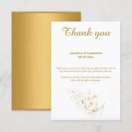 CONVITE ELEGANTES FOLHAS DE OURO SIMPLES OBRIGADO AO CONTR
