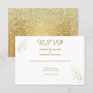 CONVITE ELEGANTES IMPRESSÕES ORO FOLHA DE OURO CRISTAL RSV