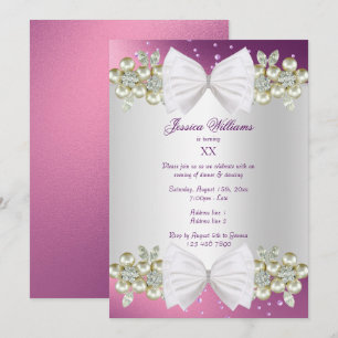 Convite Elegantes Joias & Arco Lilás Aniversário
