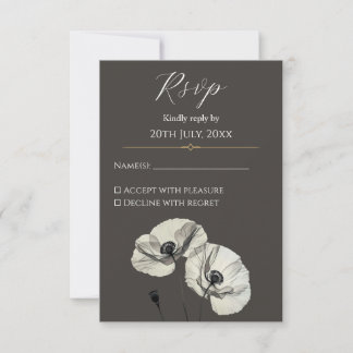 Convite Elegantes Papoulas Neutras Casamento Minimalista