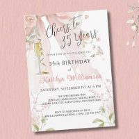 *Elegantes Parabéns pelos 35 Anos Arco Rosa Floral