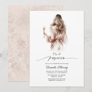 Convite Elegantes PJs & Chá de Noiva Prosecco