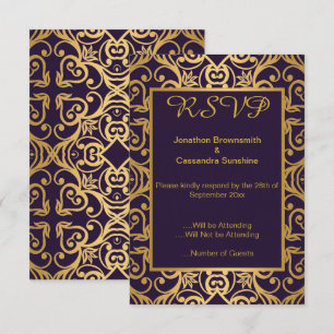 Convite ELEGANTES RESPOSTAS RSVP COM FLORES EM NAVY E Dour