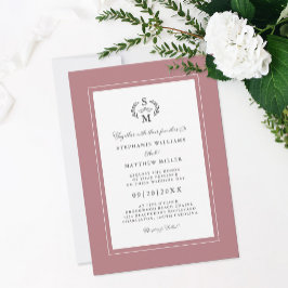 Convite Elegantes Rosas Empoeiradas com Caligrafia de Inic