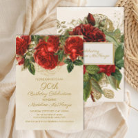Elegantes Rosas Vermelhas Antigas para 90º Anivers